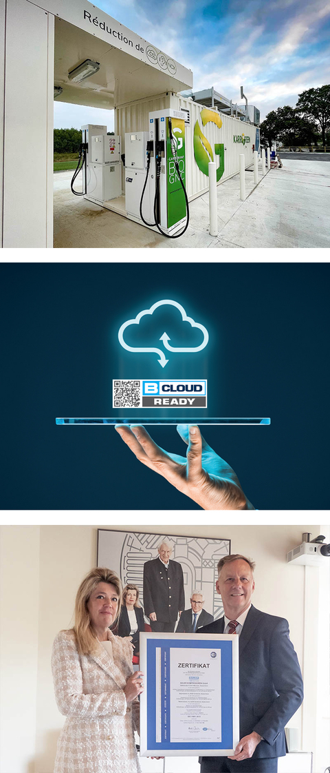BAUER biogas filling stations for green mobility, BAUER CLOUD, BAUER environmentally certified according to ISO 14000 BAUER biogas filling stations for green mobility, BAUER CLOUD, BAUER environmentally certified according to ISO 14000