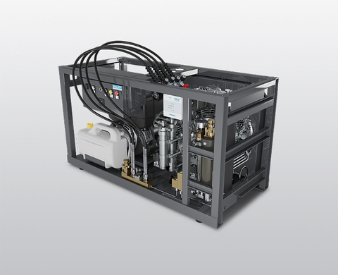 BAUER MARINER 320-D breathing air compressor with diesel enginge, rear view
