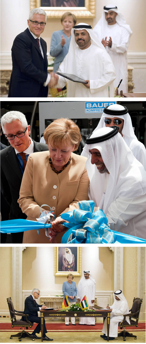 2010 - German Chancellor Dr. Angela Merkel at the opening of our Natural Gas Filling Station in Abu Dhabi 2010 - German Chancellor Dr. Angela Merkel at the opening of our Natural Gas Filling Station in Abu Dhabi