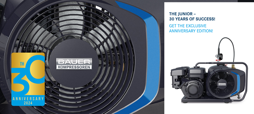 JUNIOR II – Compressore d’aria respirabile ultracompatto, ora in edizione anniversario!