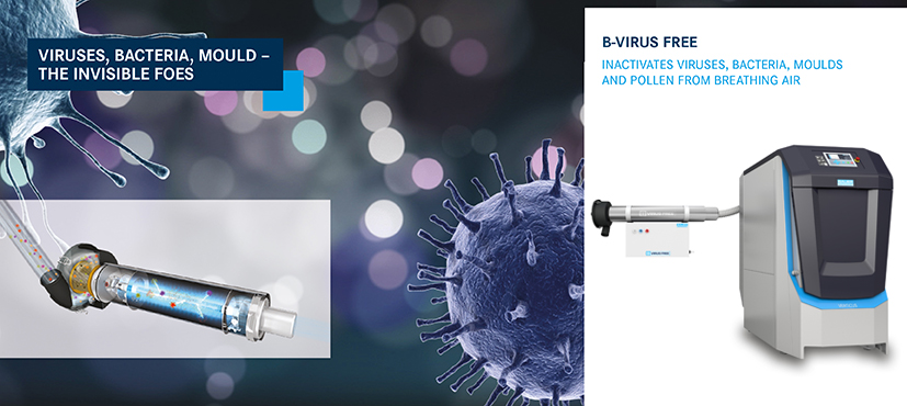 B-VIRUS FREE – Élimine efficacement les virus, les bactéries et les spores de moisissures dans l’air respirable