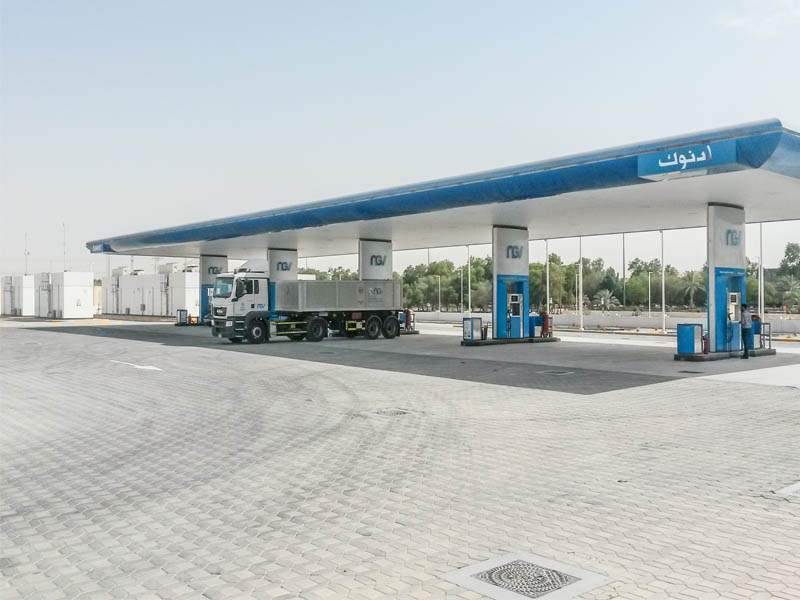 Enormous: the biggest natural gas refuelling station on the Arabian peninsula.